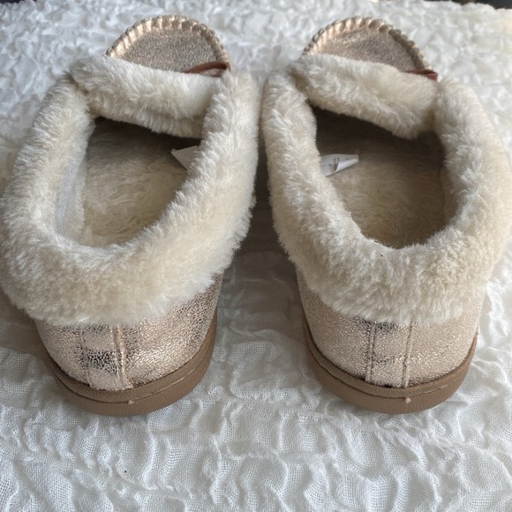 3 For 25 Gold Faux Sherpa Slippers